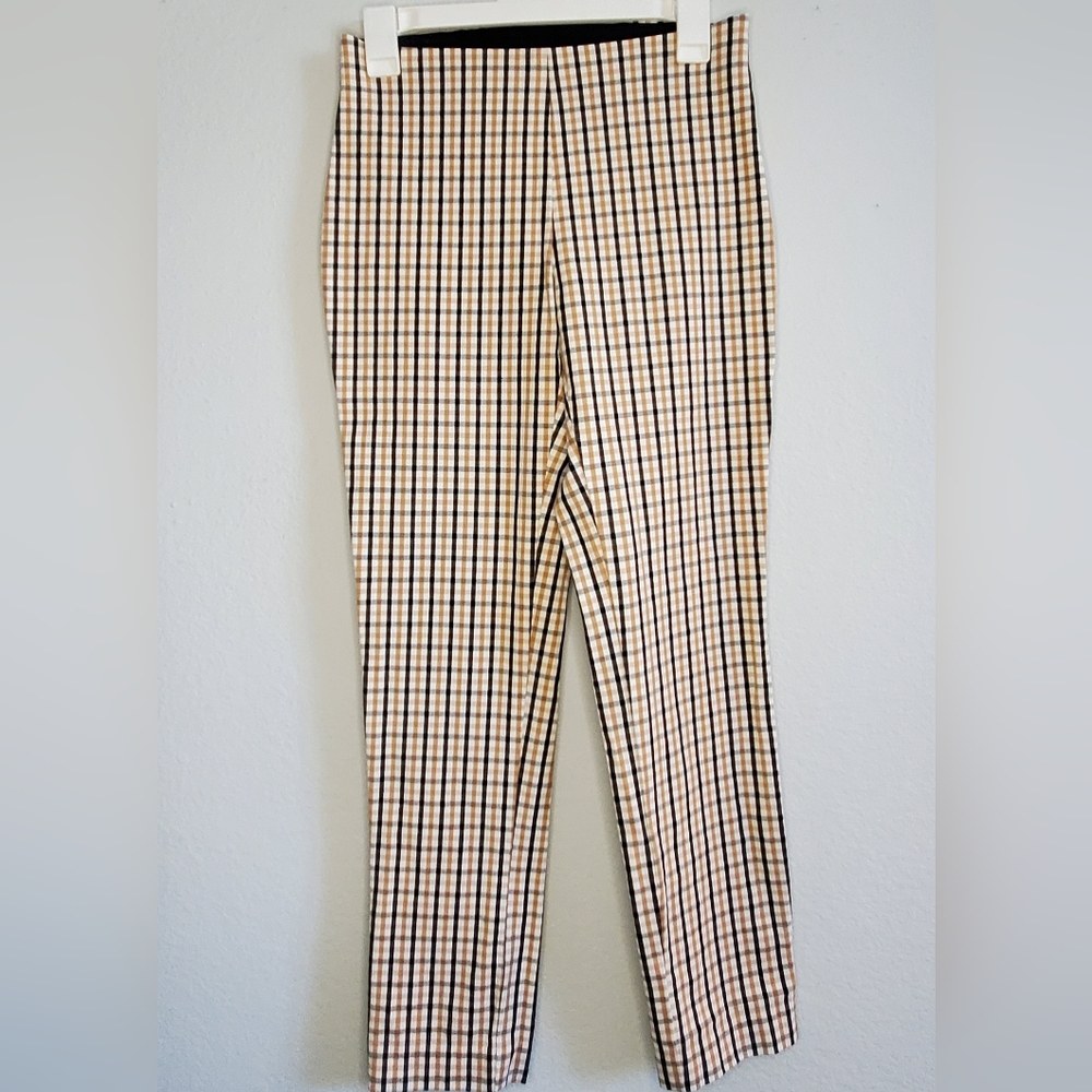 NWOT Checkered stretch ankle pants